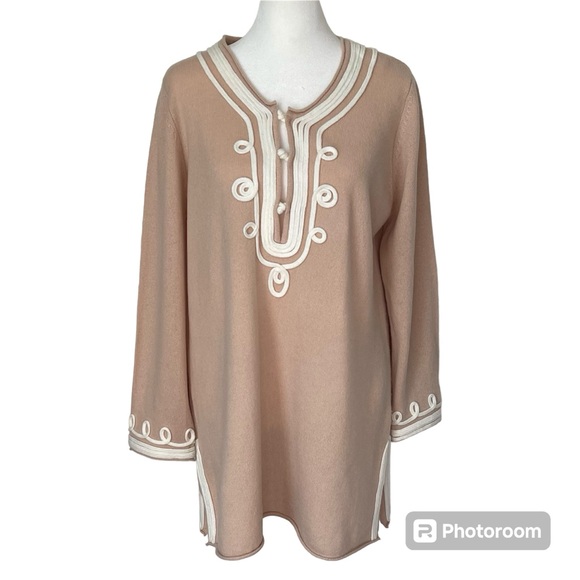 Monelle Sweaters - Monelle 100% Cashmere Tunic Sweater XL Luxury Classic Elegant Longline